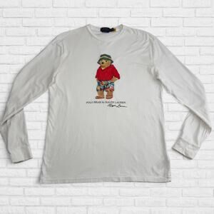 Polo Ralph Lauren Polo Bear Shirt Mens Small Long Sleeve Classic Fit Graphic
